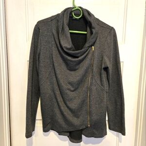 XL zip-up cowl neck sweater jacket